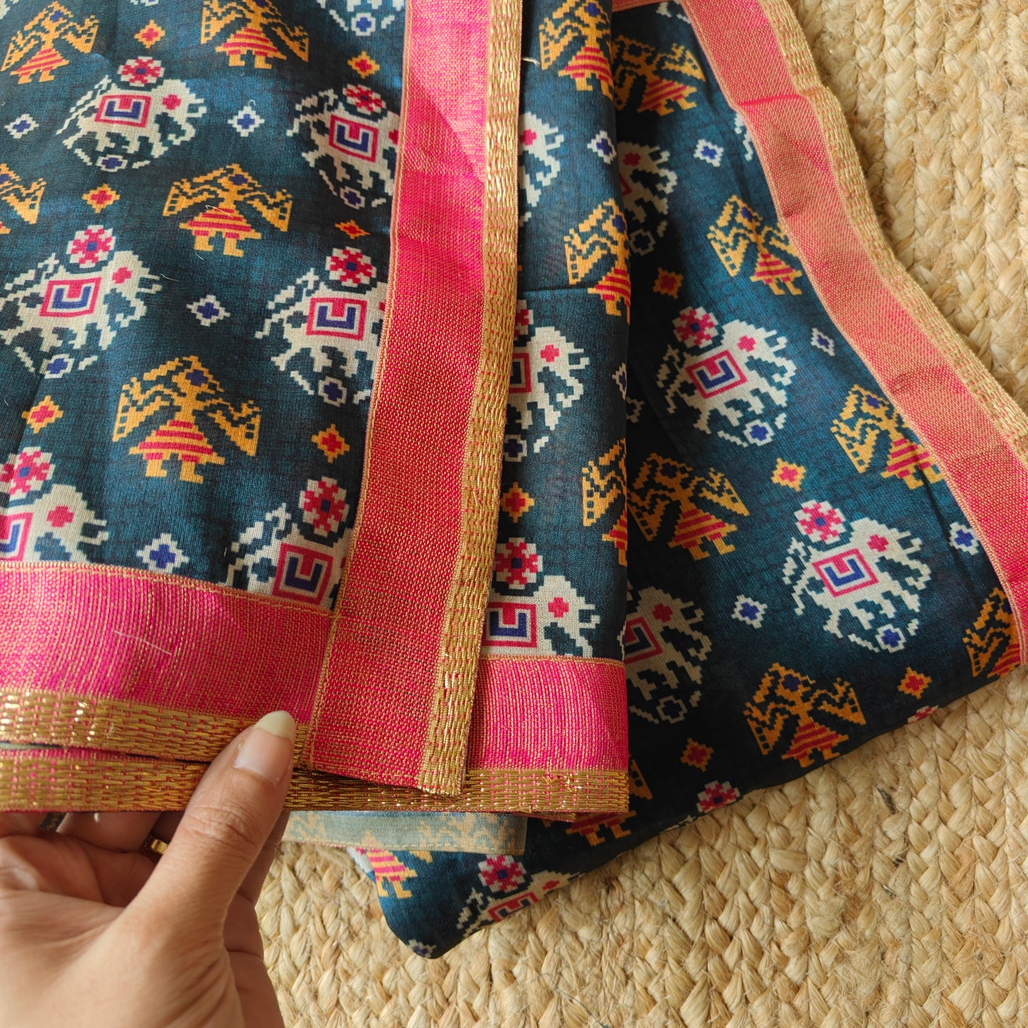 Tussar silk patola print saree.