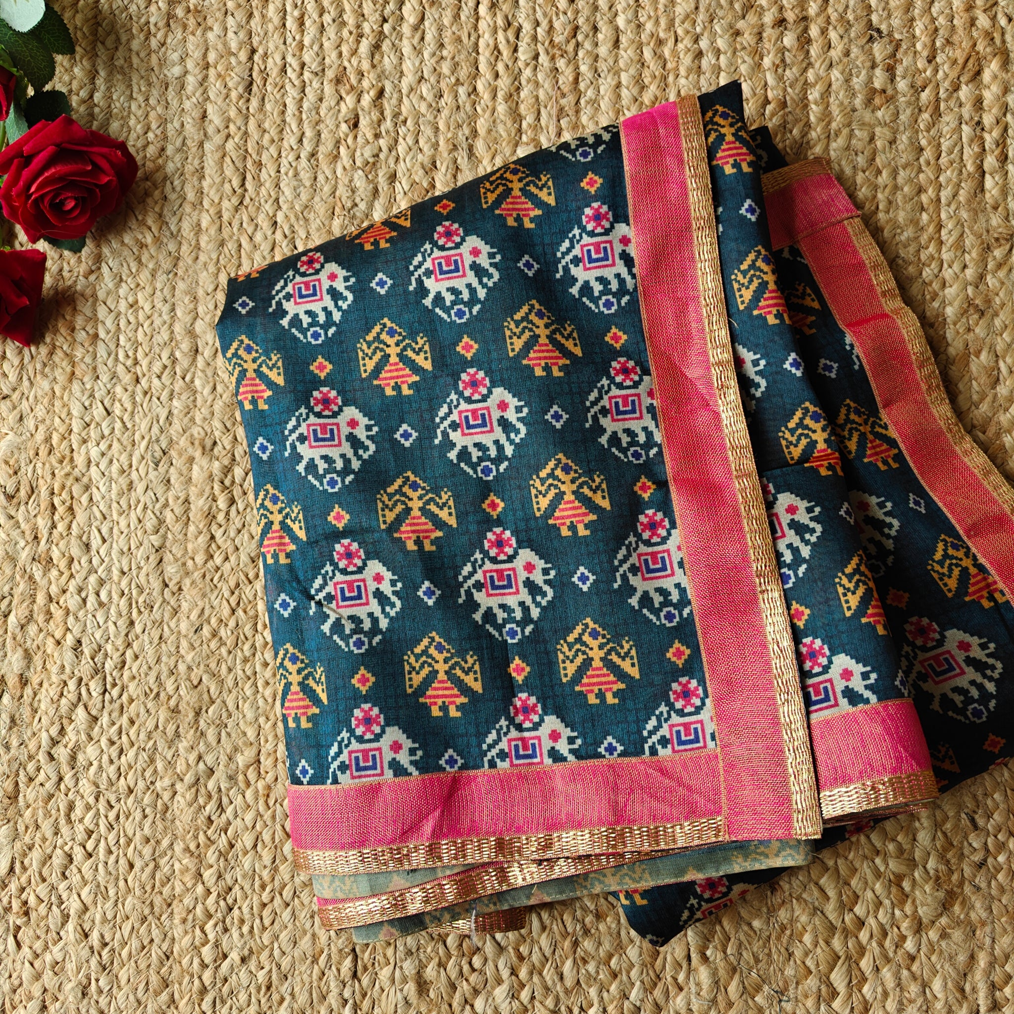 Tussar silk patola print saree.
