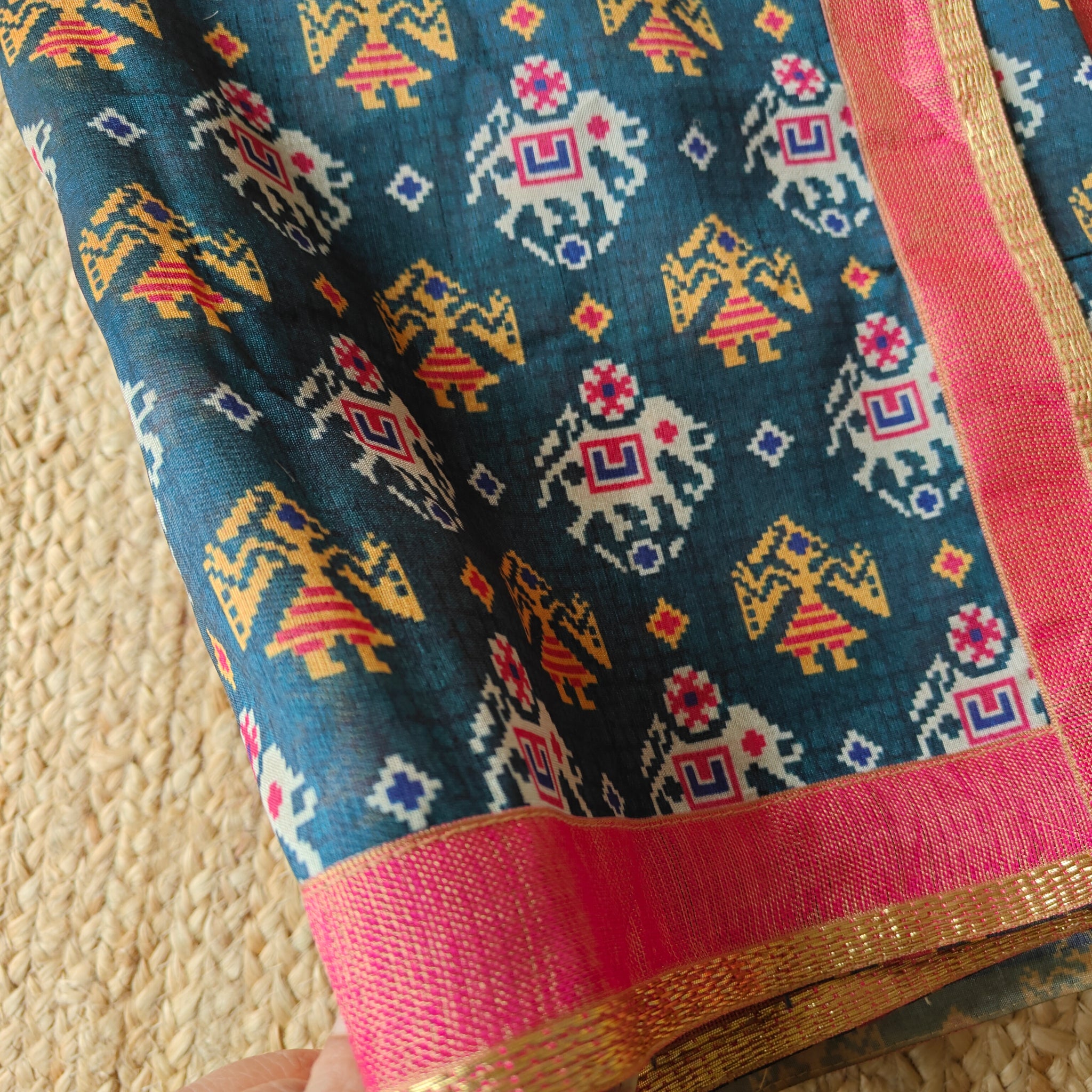 Tussar silk patola print saree.