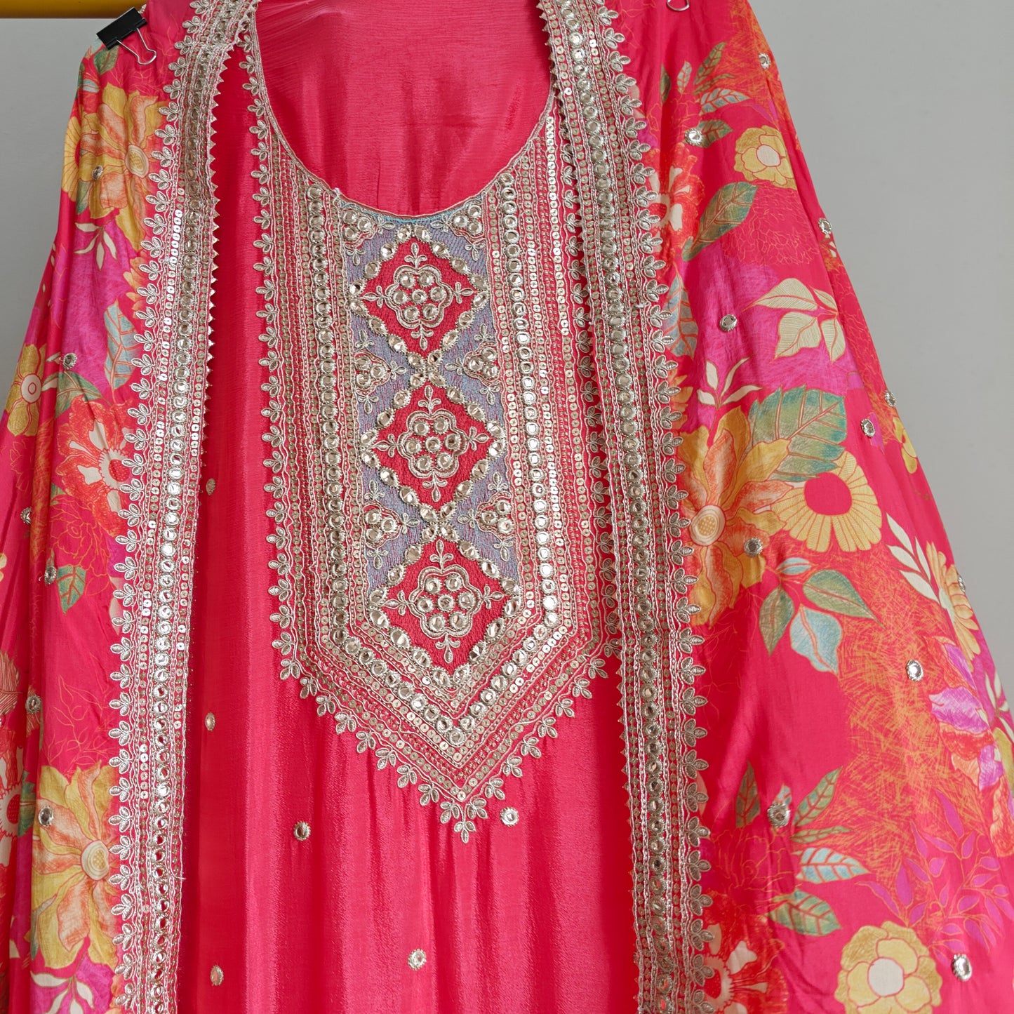 Printed Dupatta Festive wear unstitched Dress Material