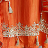 Designer Partywear Gotta patti embroidery unstitched suit.