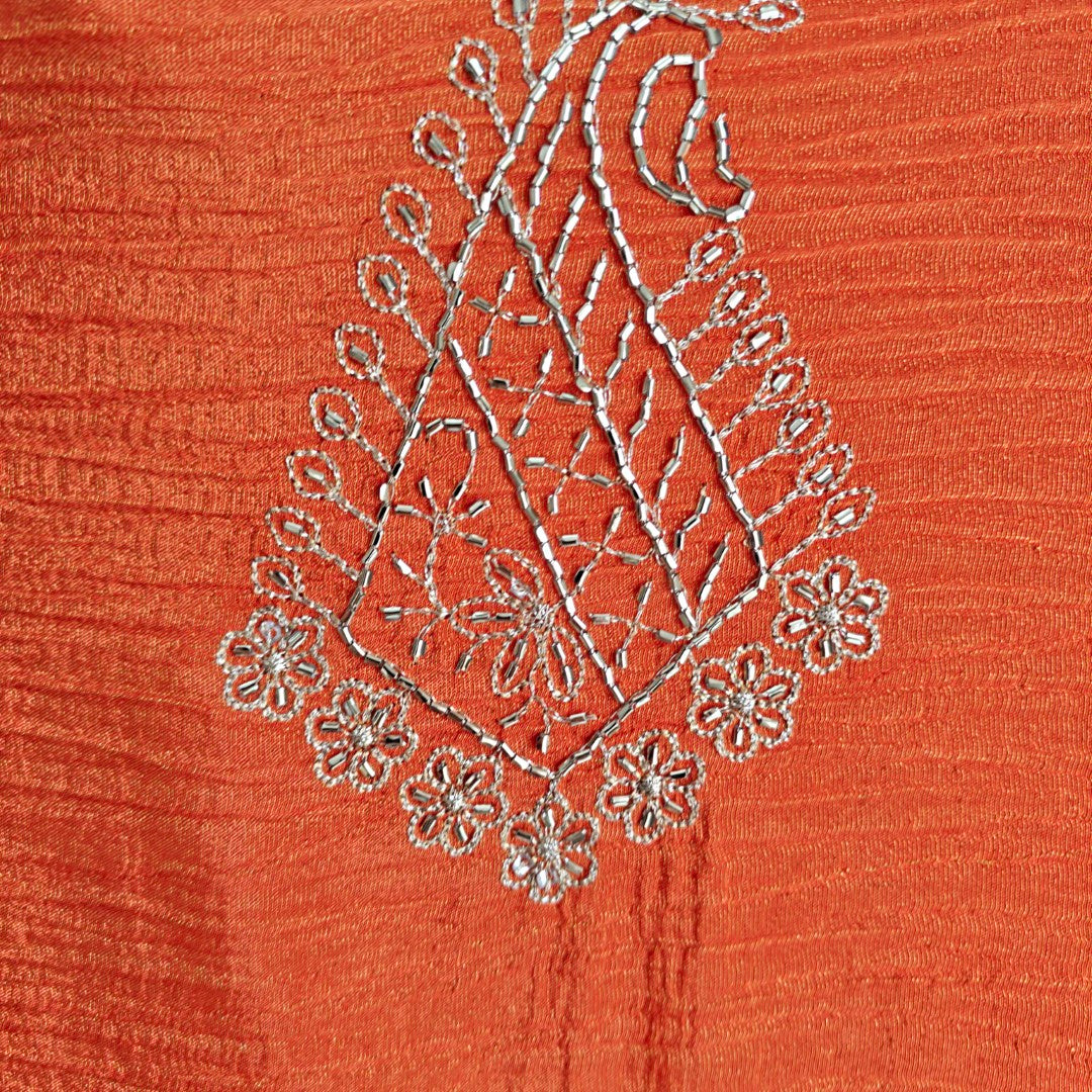 Designer Partywear Gotta patti embroidery unstitched suit.