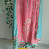 Pearl embroidery Designer Partywear embroidery unstitched suit