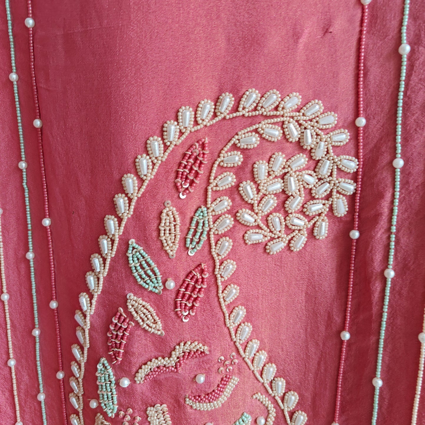 Pearl embroidery Designer Partywear embroidery unstitched suit