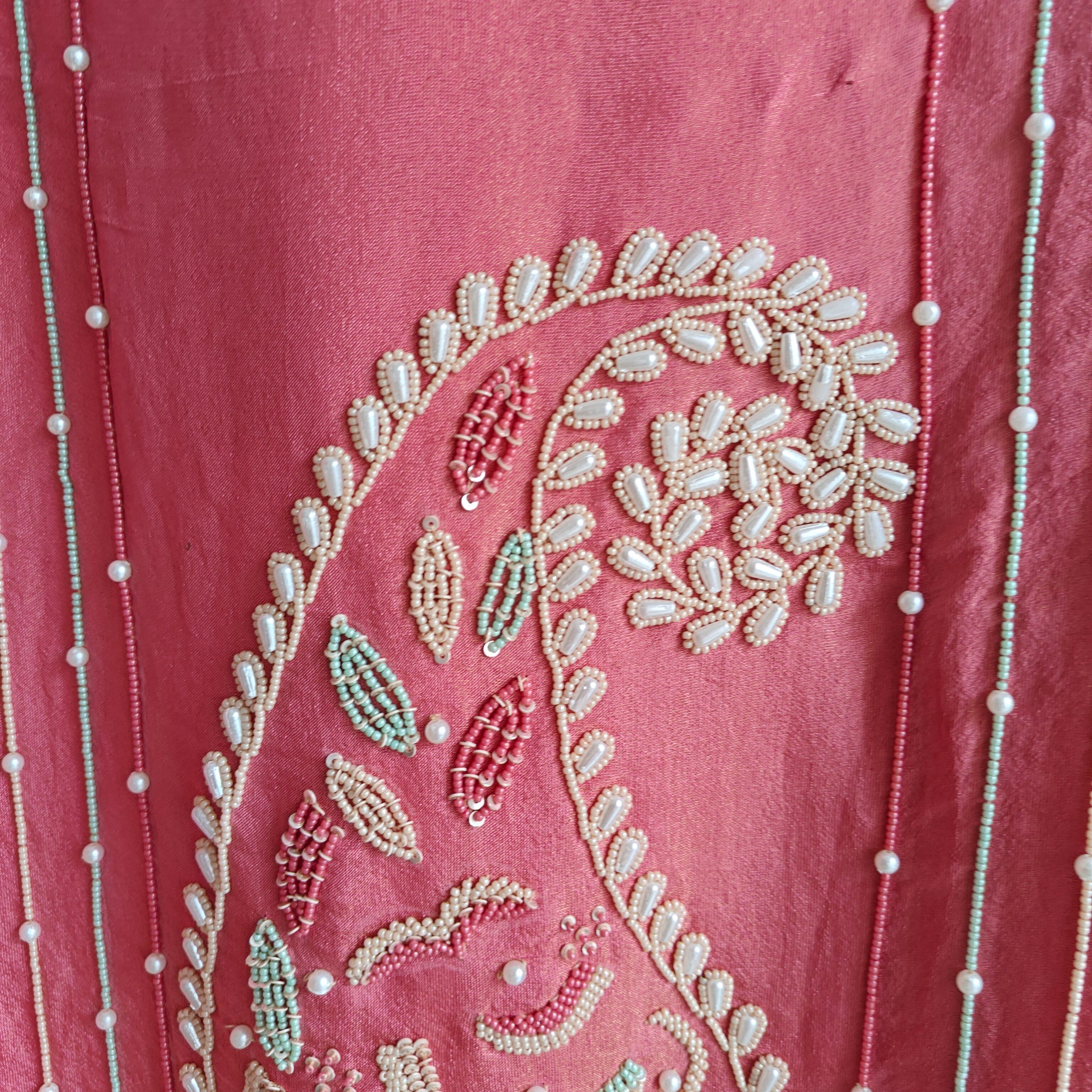 Pearl embroidery Designer Partywear embroidery unstitched suit