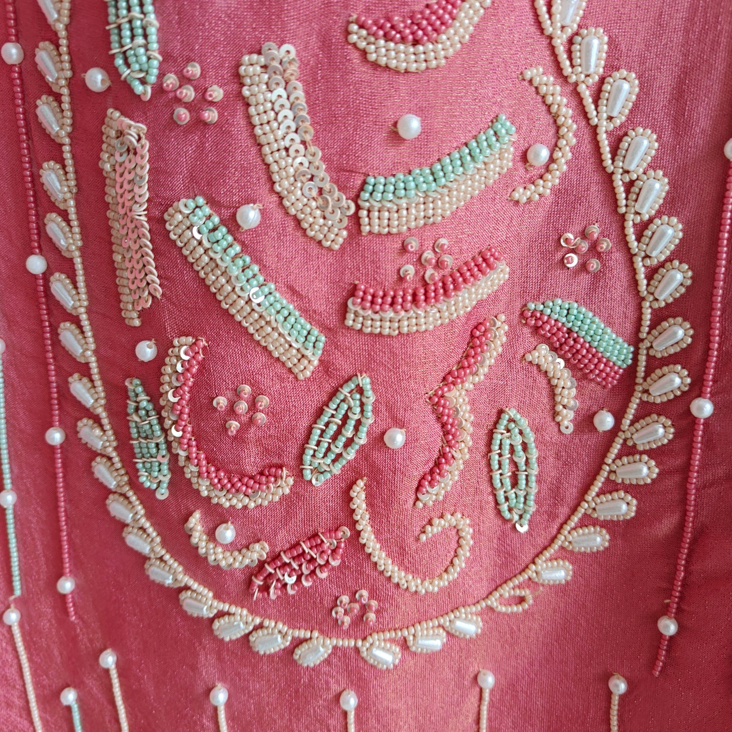 Pearl embroidery Designer Partywear embroidery unstitched suit