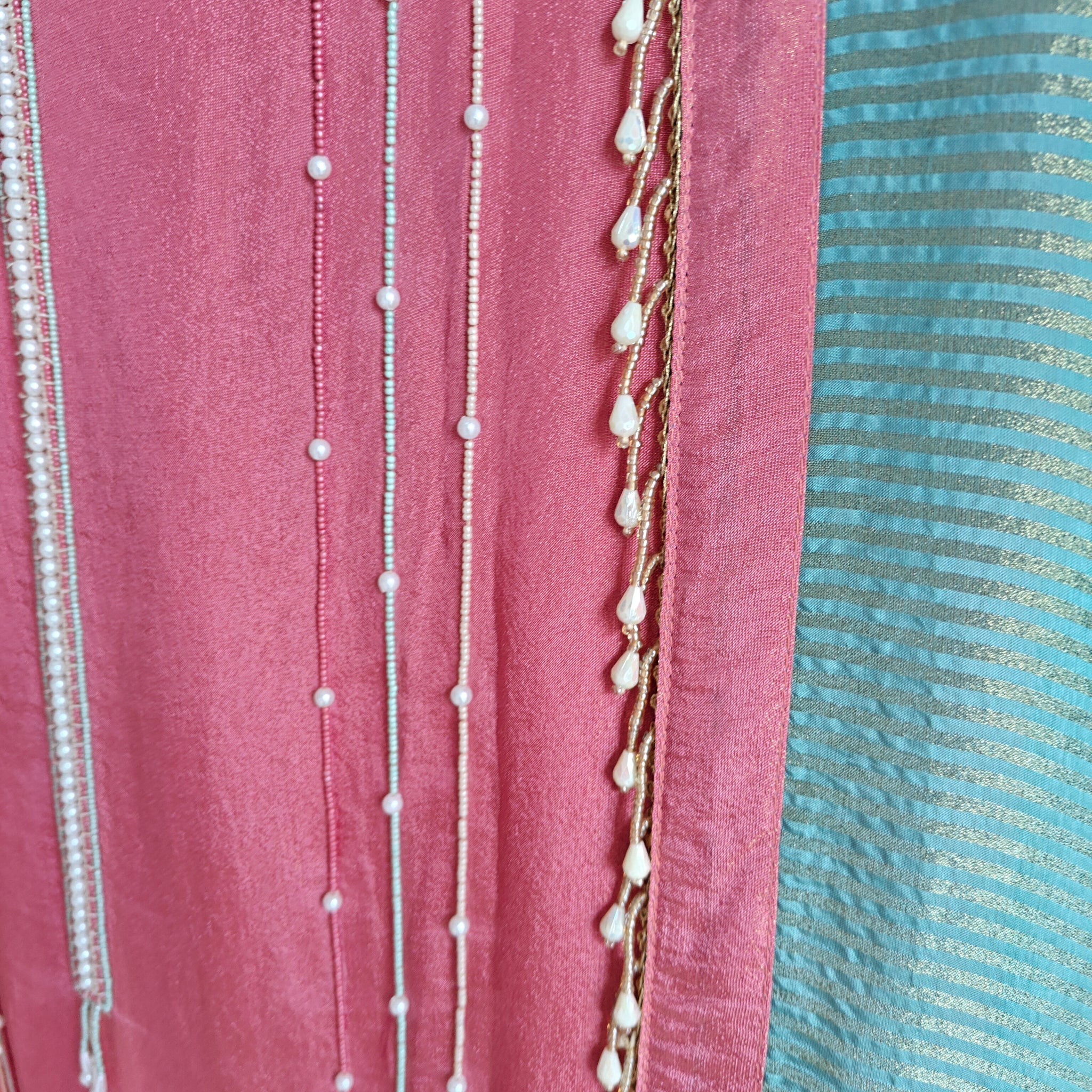 Pearl embroidery Designer Partywear embroidery unstitched suit