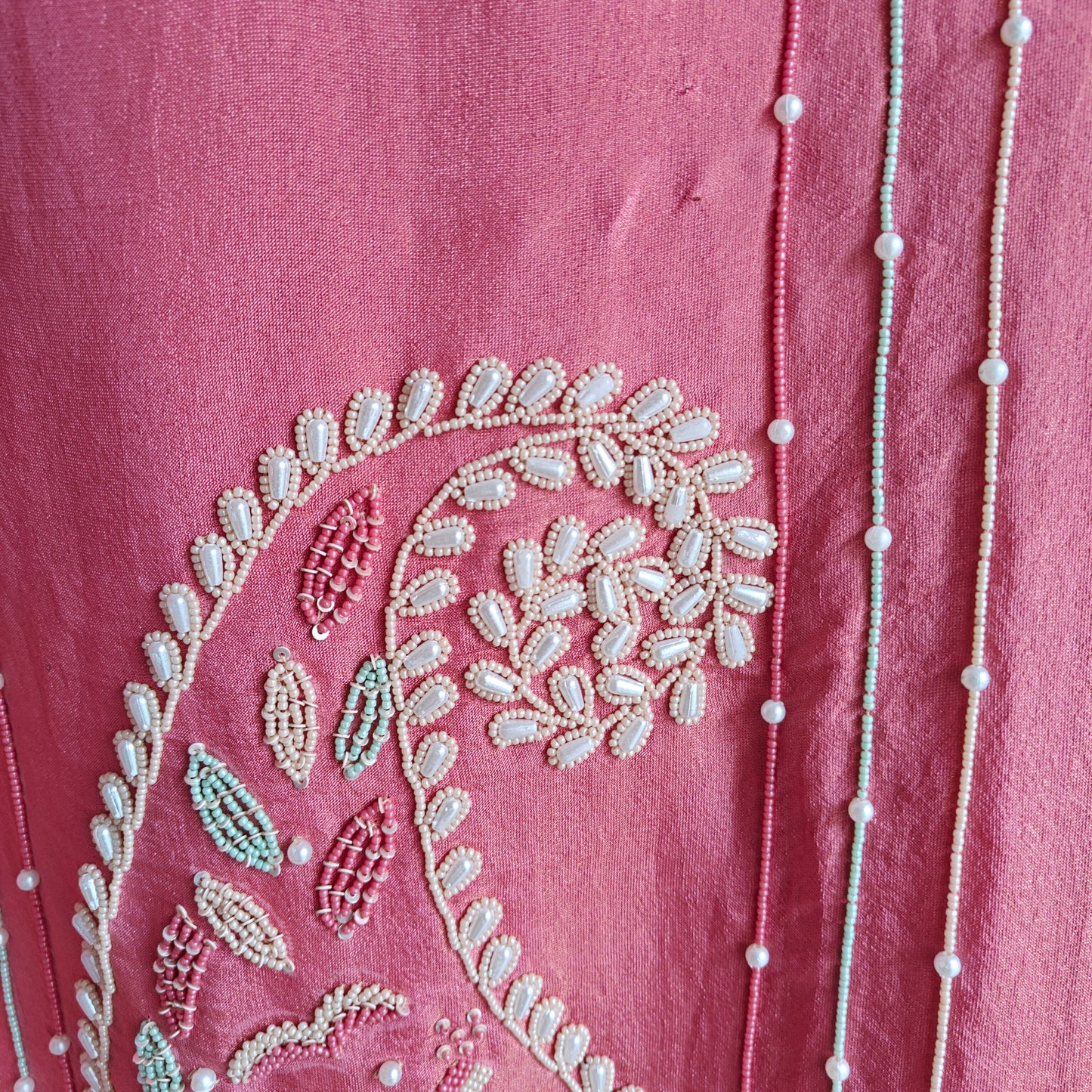 Pearl embroidery Designer Partywear embroidery unstitched suit