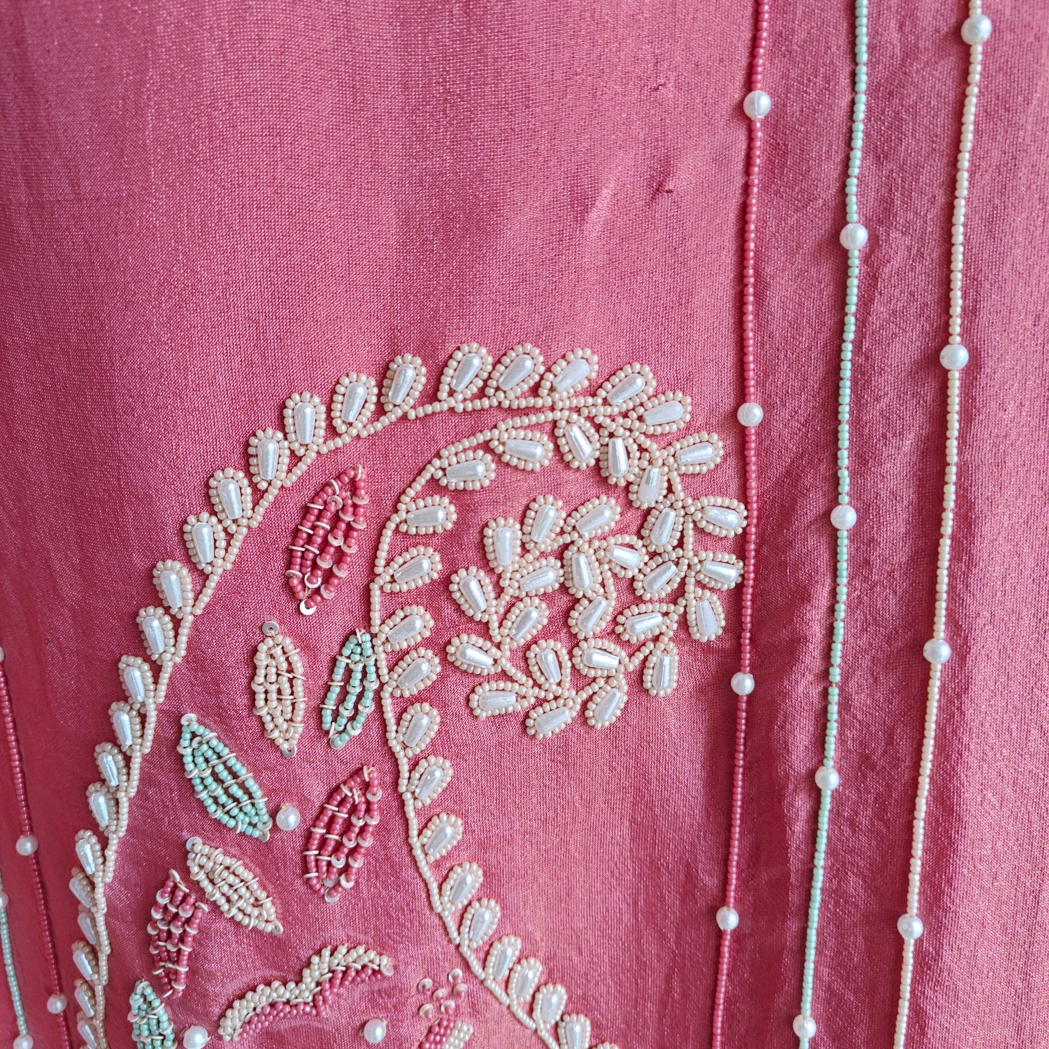 Pearl embroidery Designer Partywear embroidery unstitched suit