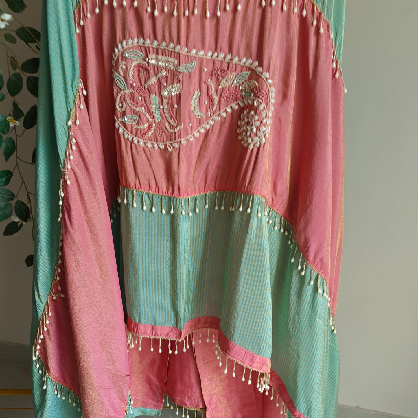 Pearl embroidery Designer Partywear embroidery unstitched suit