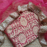 Brocade Kurta Dupatta set - unstitched dress material