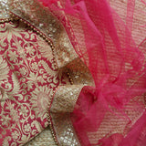 Brocade Kurta Dupatta set - unstitched dress material