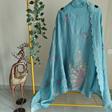 Peacock Motif Shimmer dress material