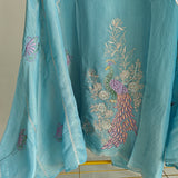 Peacock Motif Shimmer dress material