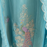 Peacock Motif Shimmer dress material