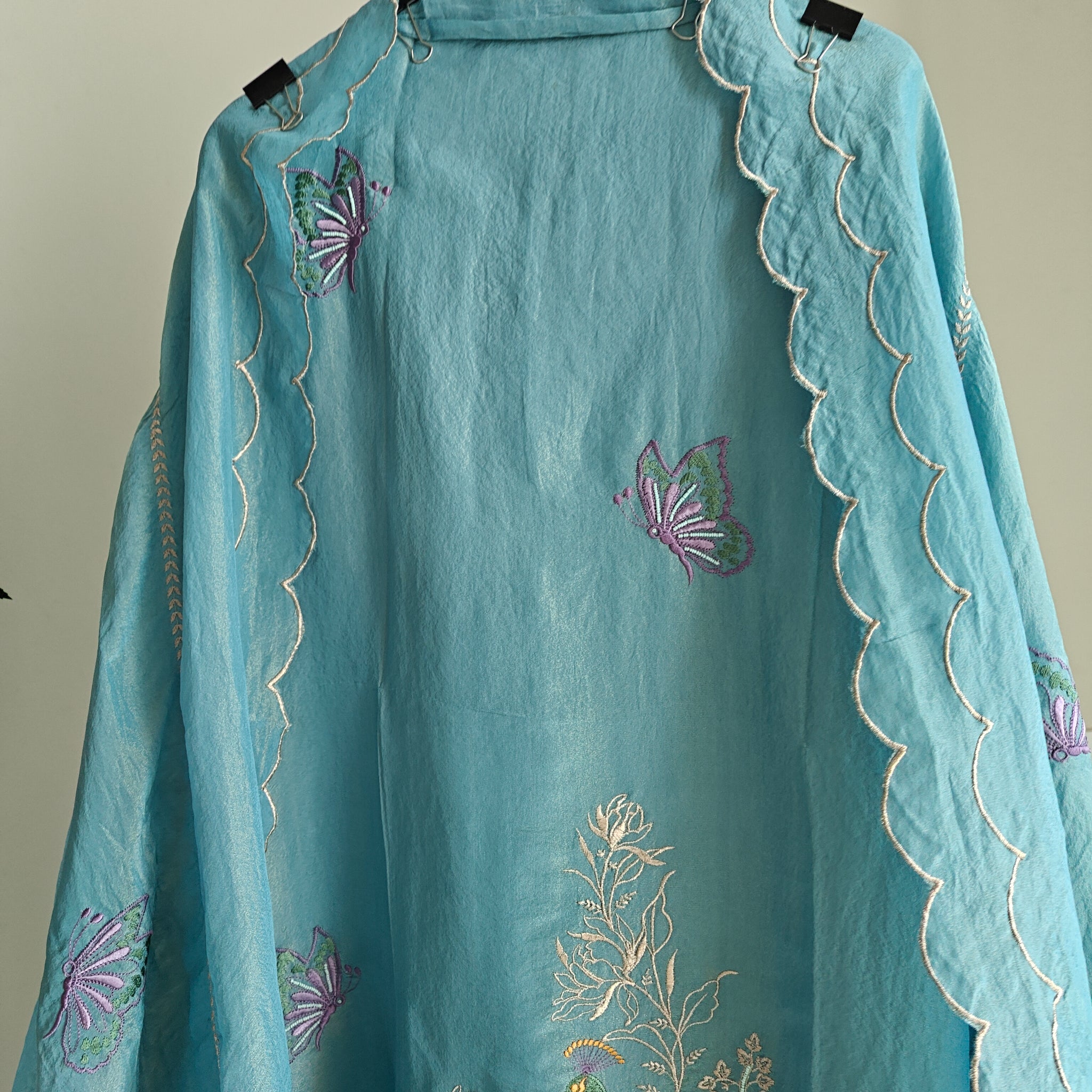 Peacock Motif Shimmer dress material