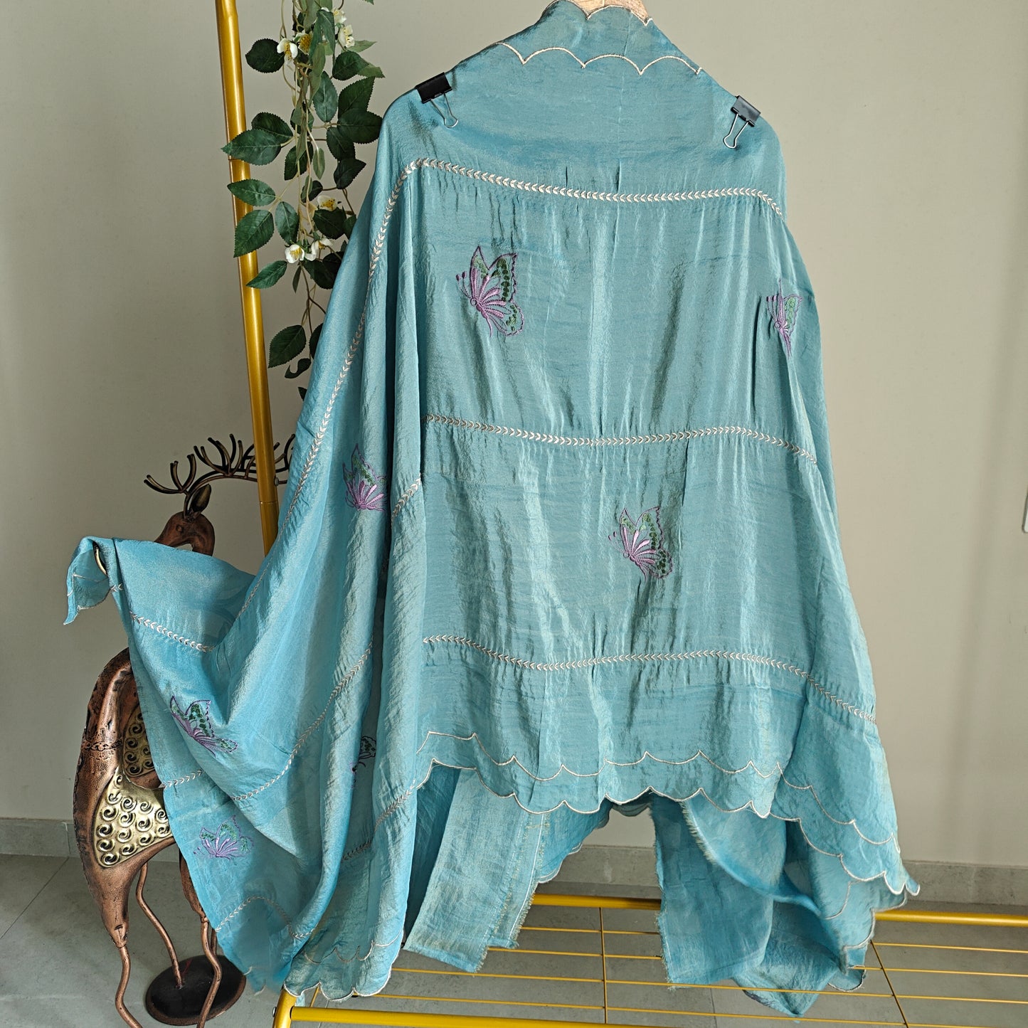 Peacock Motif Shimmer dress material