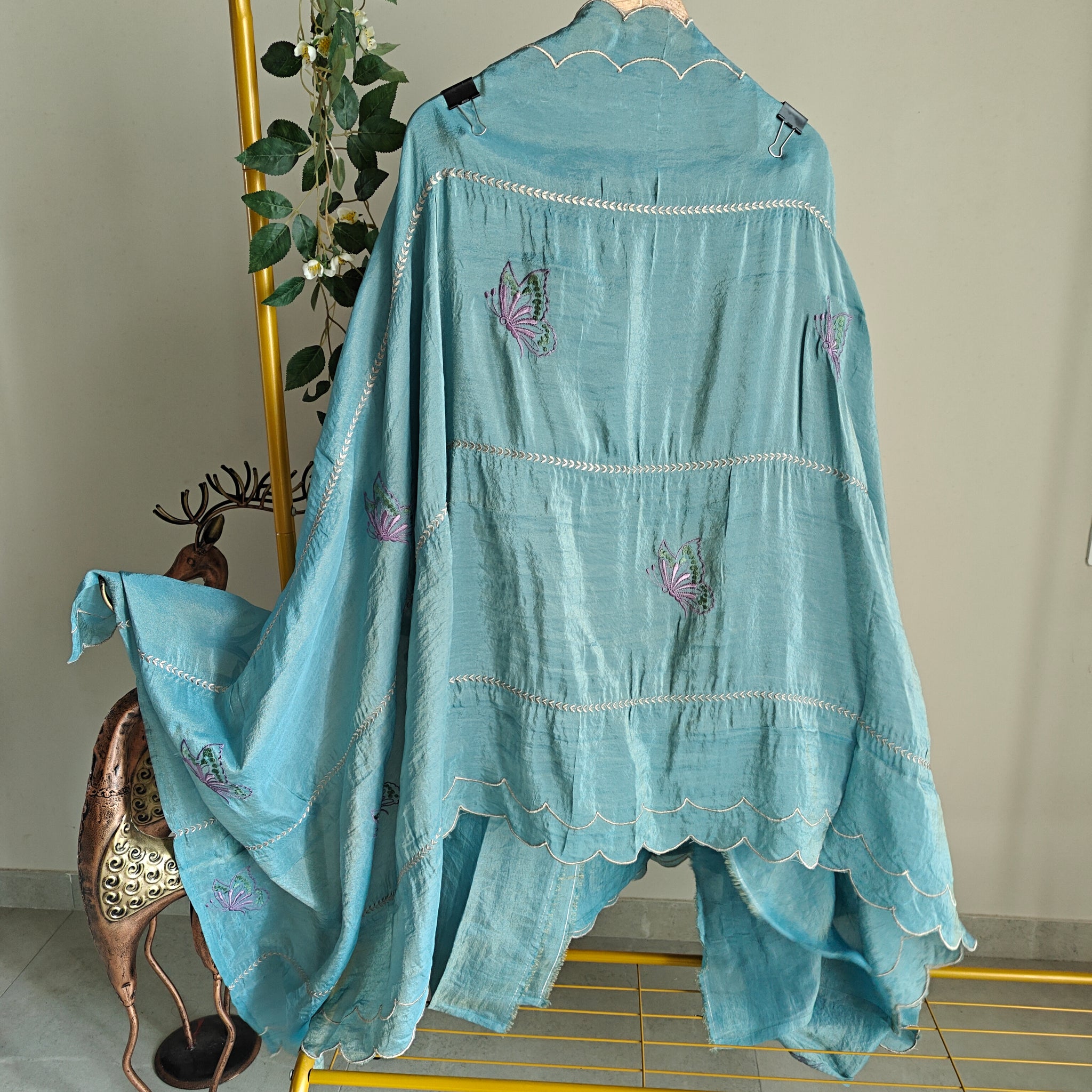 Peacock Motif Shimmer dress material