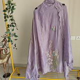 Purple Peacock Motif Shimmer dress material