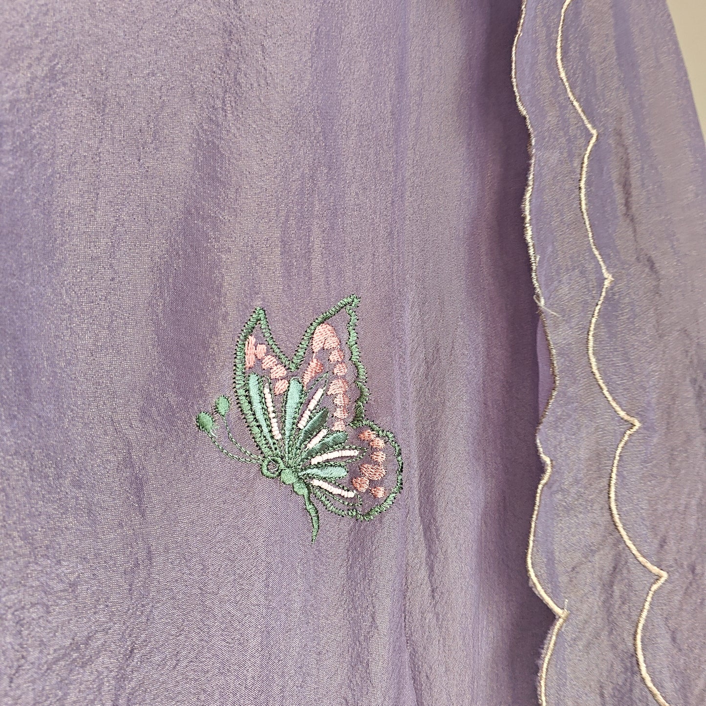 Purple Peacock Motif Shimmer dress material