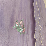 Purple Peacock Motif Shimmer dress material