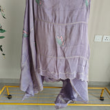 Purple Peacock Motif Shimmer dress material