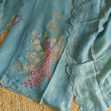 Peacock Motif Shimmer dress material