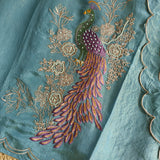 Peacock Motif Shimmer dress material