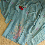 Peacock Motif Shimmer dress material