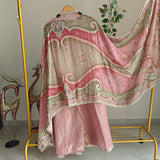 Onion Pink Tissue Kurta with Organza Designer Dupatta Unstitched suit set.