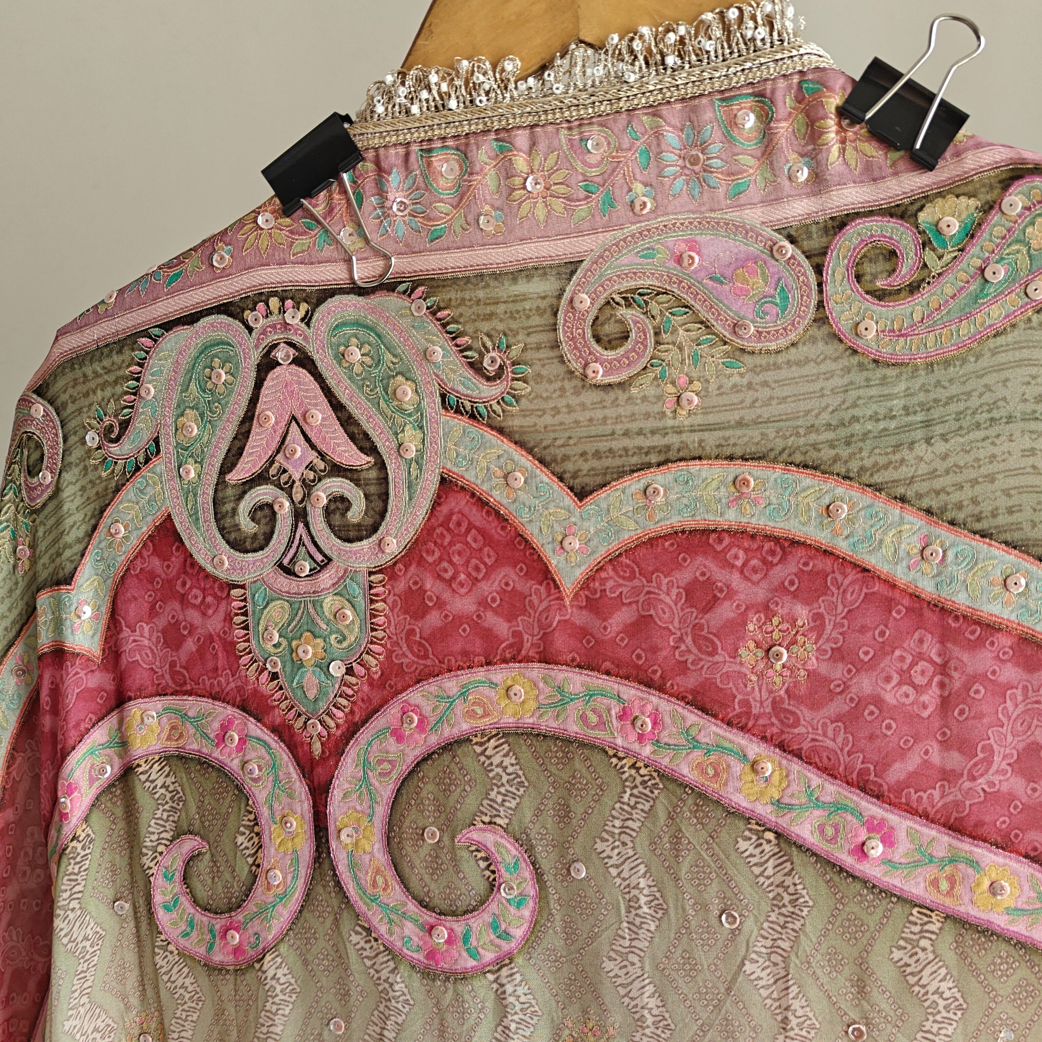 Onion Pink Tissue Kurta with Organza Designer Dupatta Unstitched suit set.