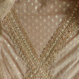 Pure Mul Chanderi with Hand Zardosi and Golden Zari weaving Dress Material