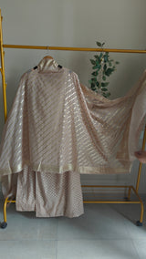 Pure Mul Chanderi with Hand Zardosi and Golden Zari weaving Dress Material