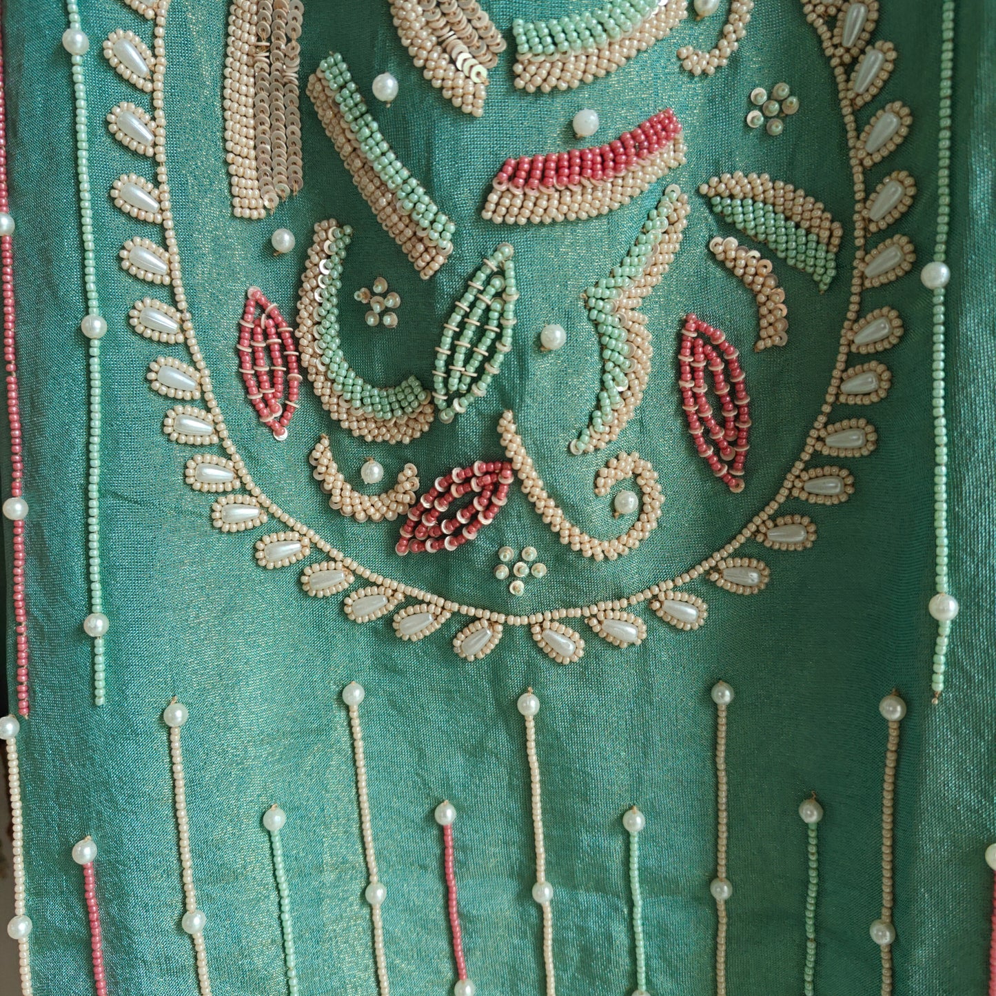 Pearl embroidery Designer Partywear embroidery unstitched suit