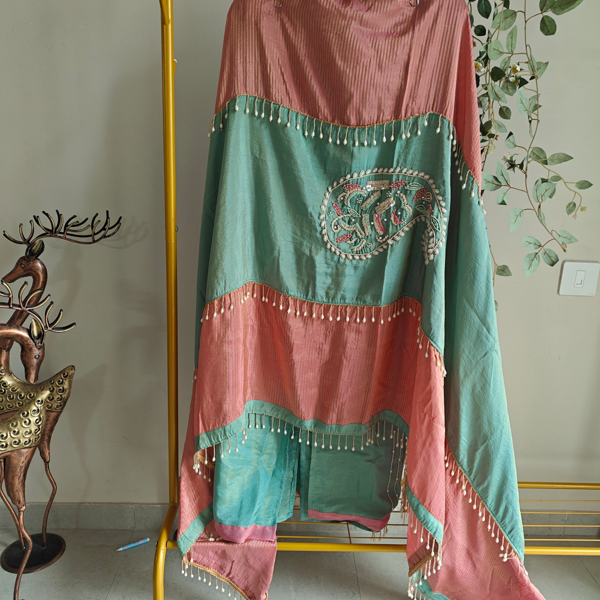 Pearl embroidery Designer Partywear embroidery unstitched suit