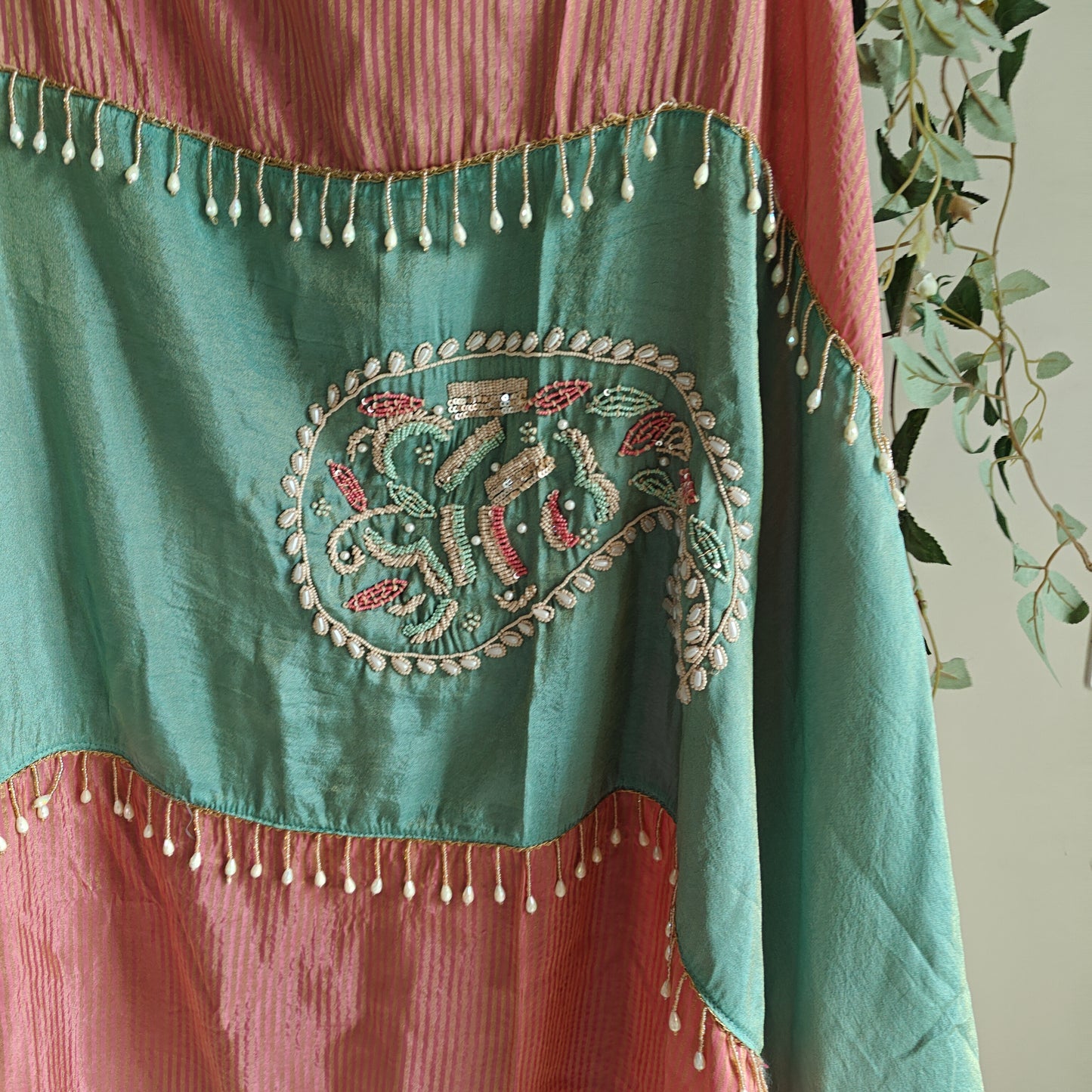 Pearl embroidery Designer Partywear embroidery unstitched suit