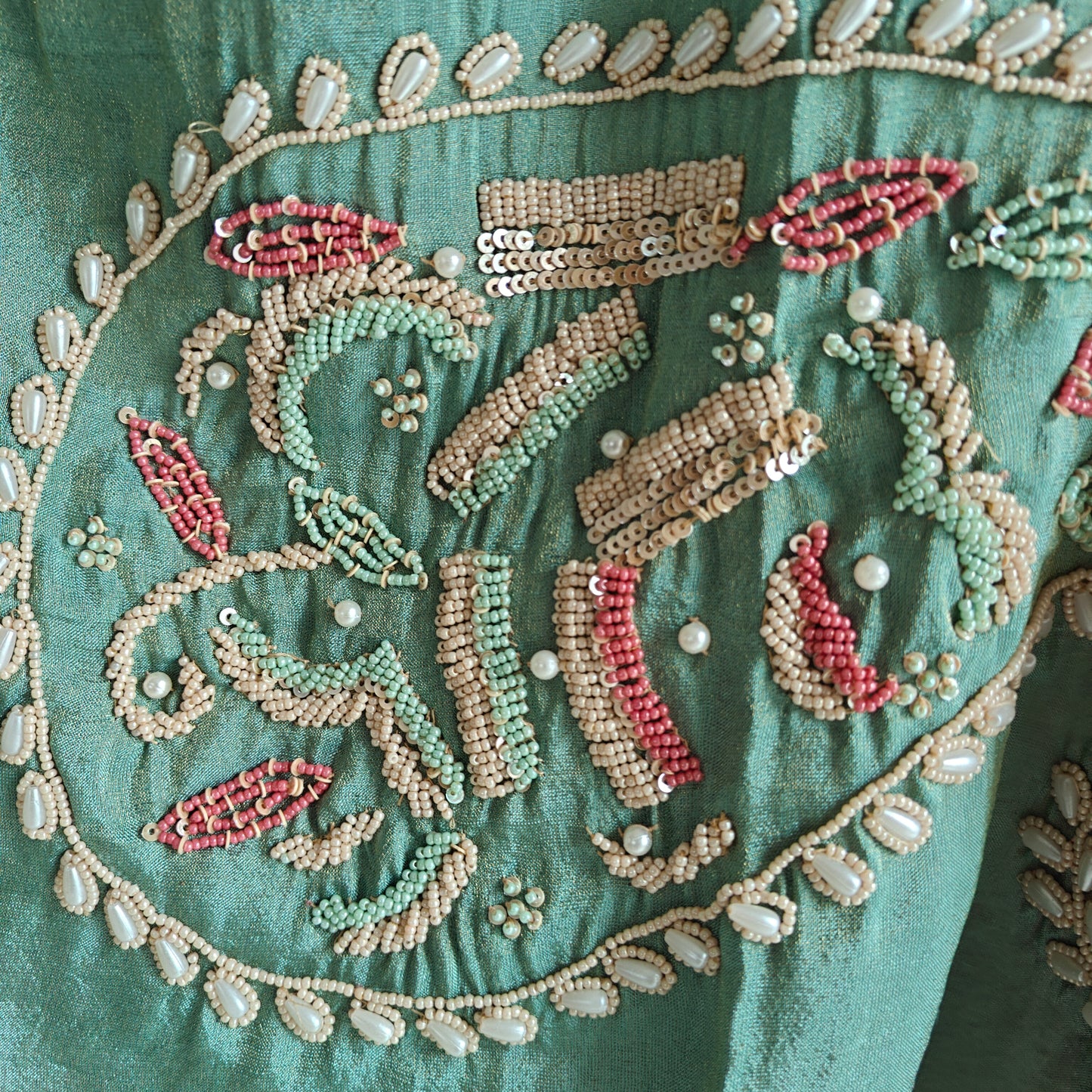 Pearl embroidery Designer Partywear embroidery unstitched suit