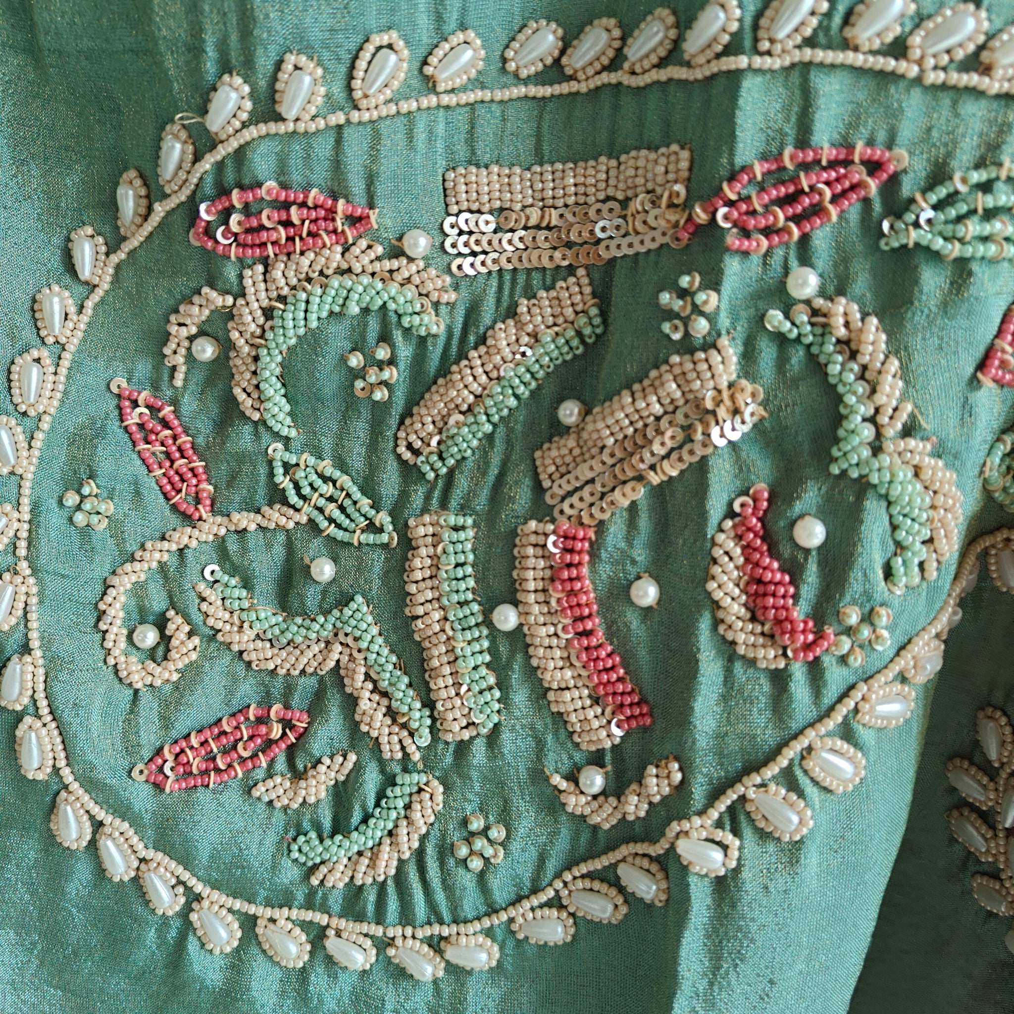 Pearl embroidery Designer Partywear embroidery unstitched suit