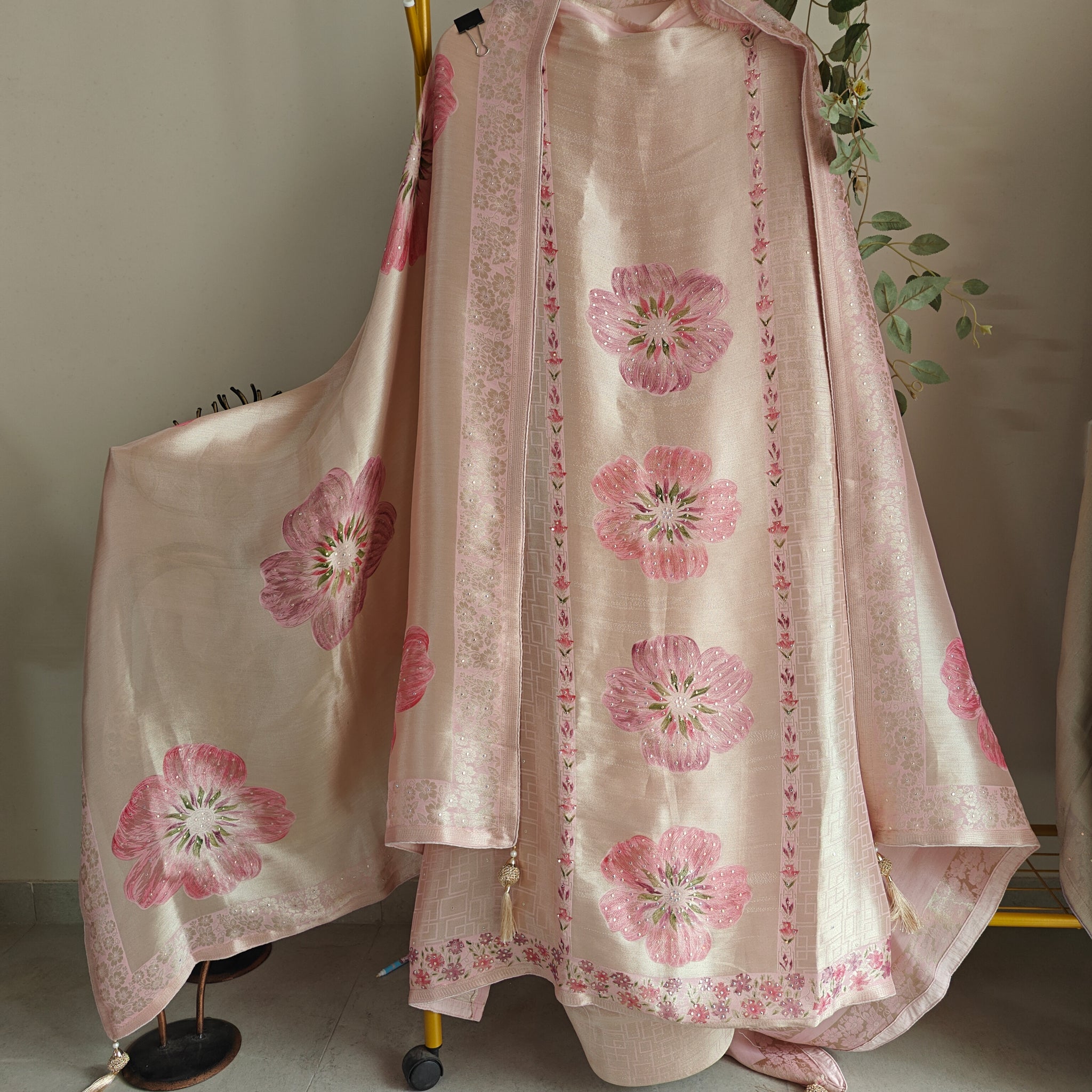 Bhagalpuri Silk in Onion Pink Dress material - Unstitched collections