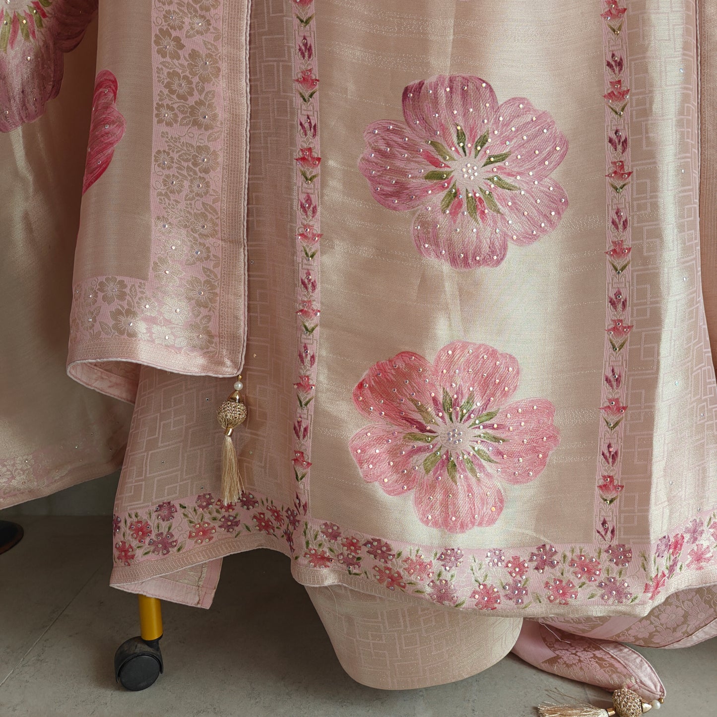 Bhagalpuri Silk in Onion Pink Dress material - Unstitched collections