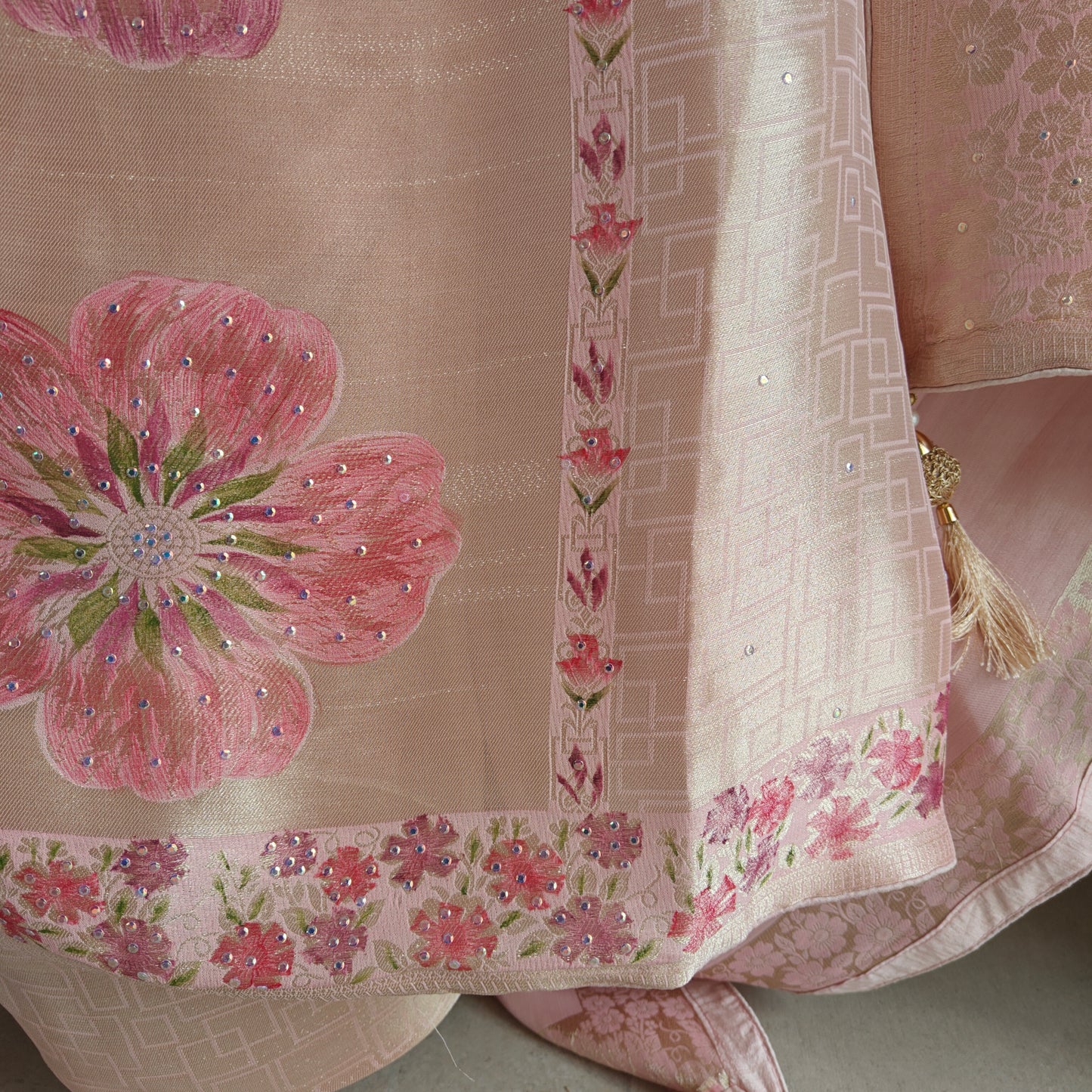 Bhagalpuri Silk in Onion Pink Dress material - Unstitched collections