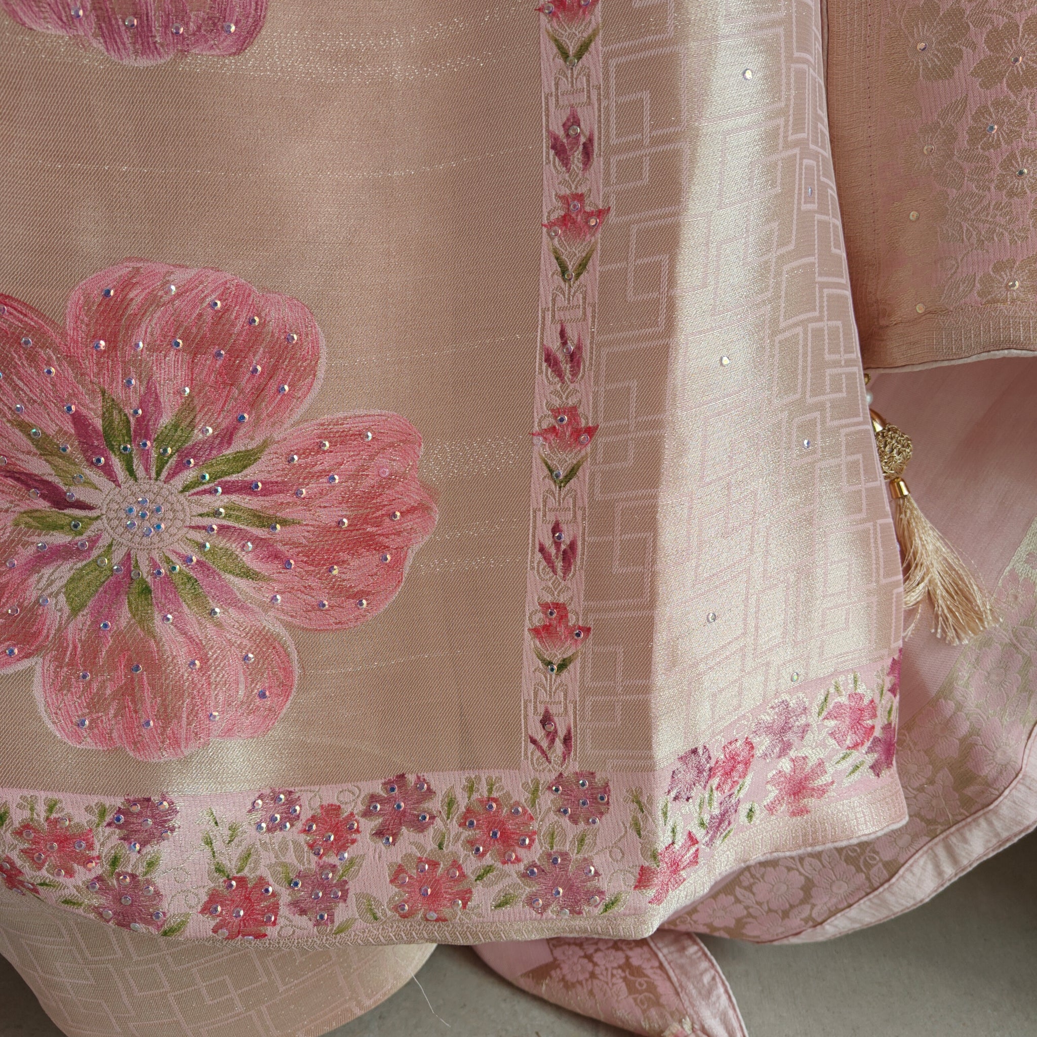 Bhagalpuri Silk in Onion Pink Dress material - Unstitched collections