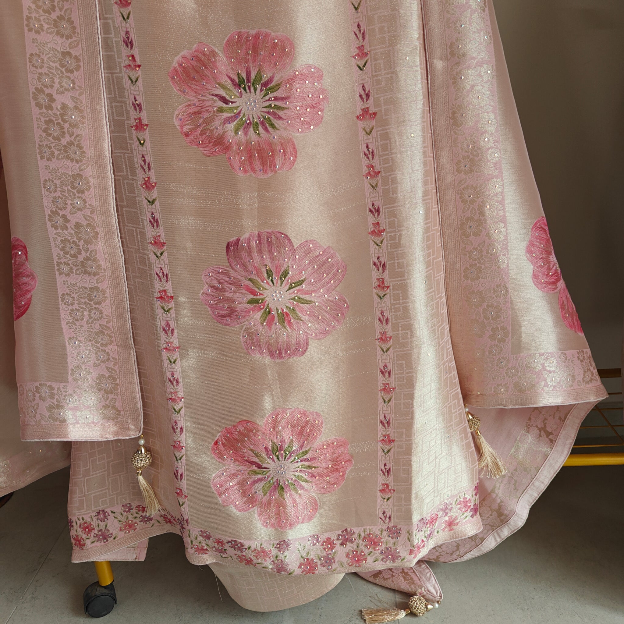 Bhagalpuri Silk in Onion Pink Dress material - Unstitched collections