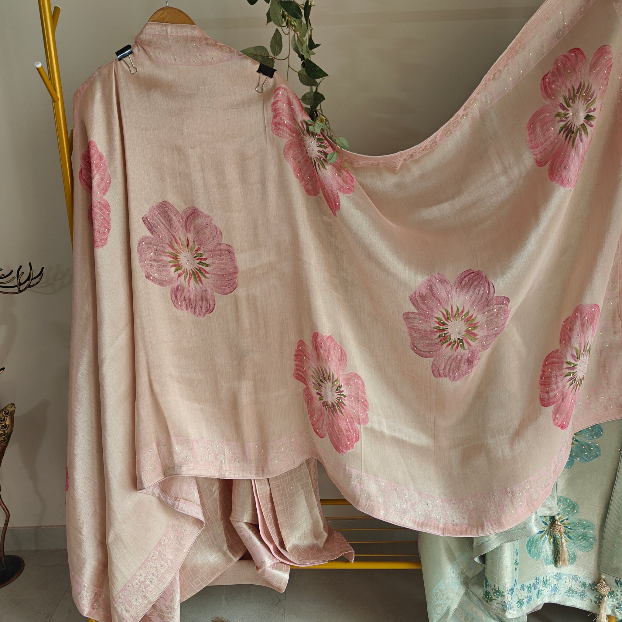 Bhagalpuri Silk in Onion Pink Dress material - Unstitched collections