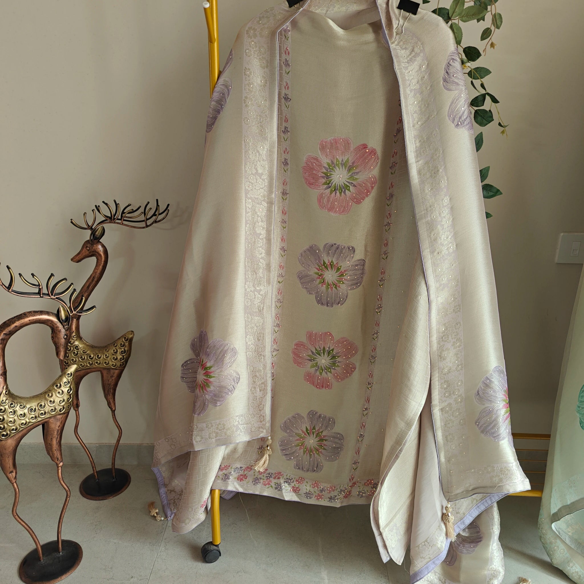 Bhagalpuri Silk in Lavender Dress material - Unstitched collections
