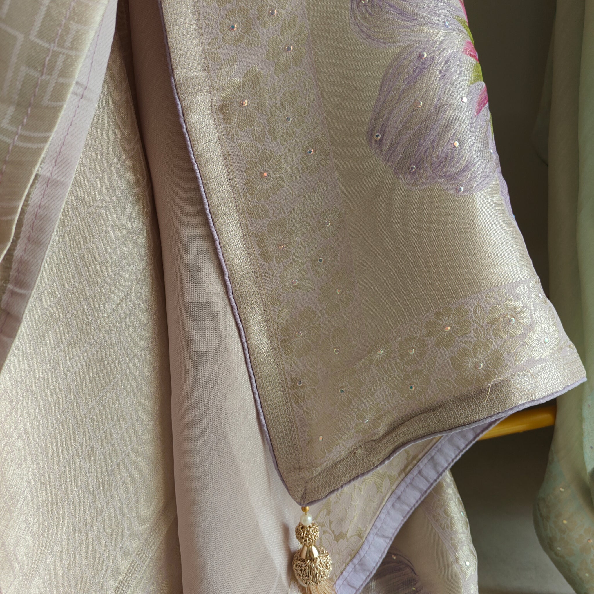 Bhagalpuri Silk in Lavender Dress material - Unstitched collections