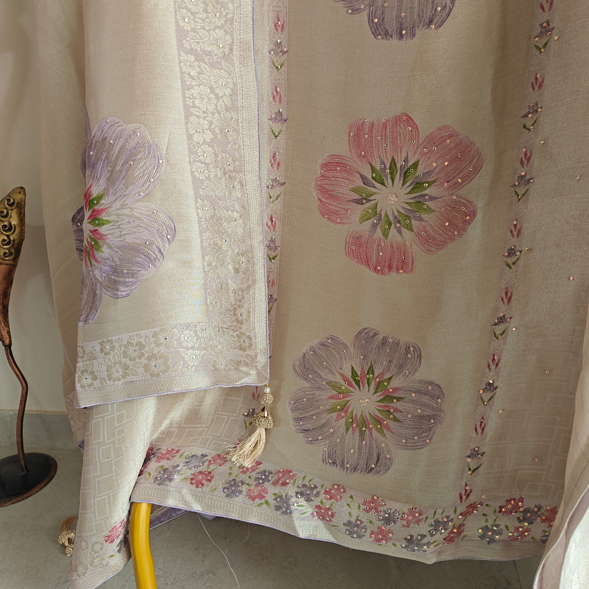 Bhagalpuri Silk in Lavender Dress material - Unstitched collections