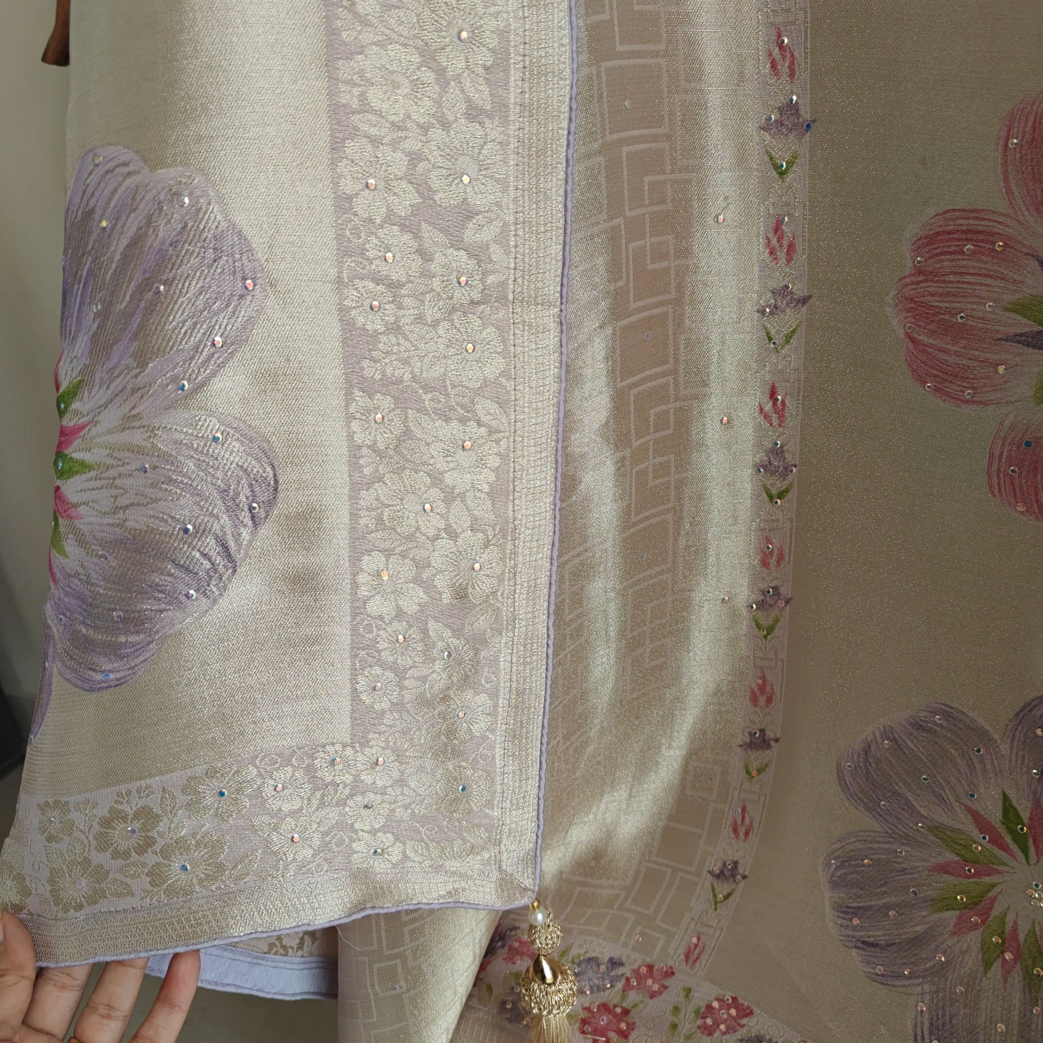 Bhagalpuri Silk in Lavender Dress material - Unstitched collections