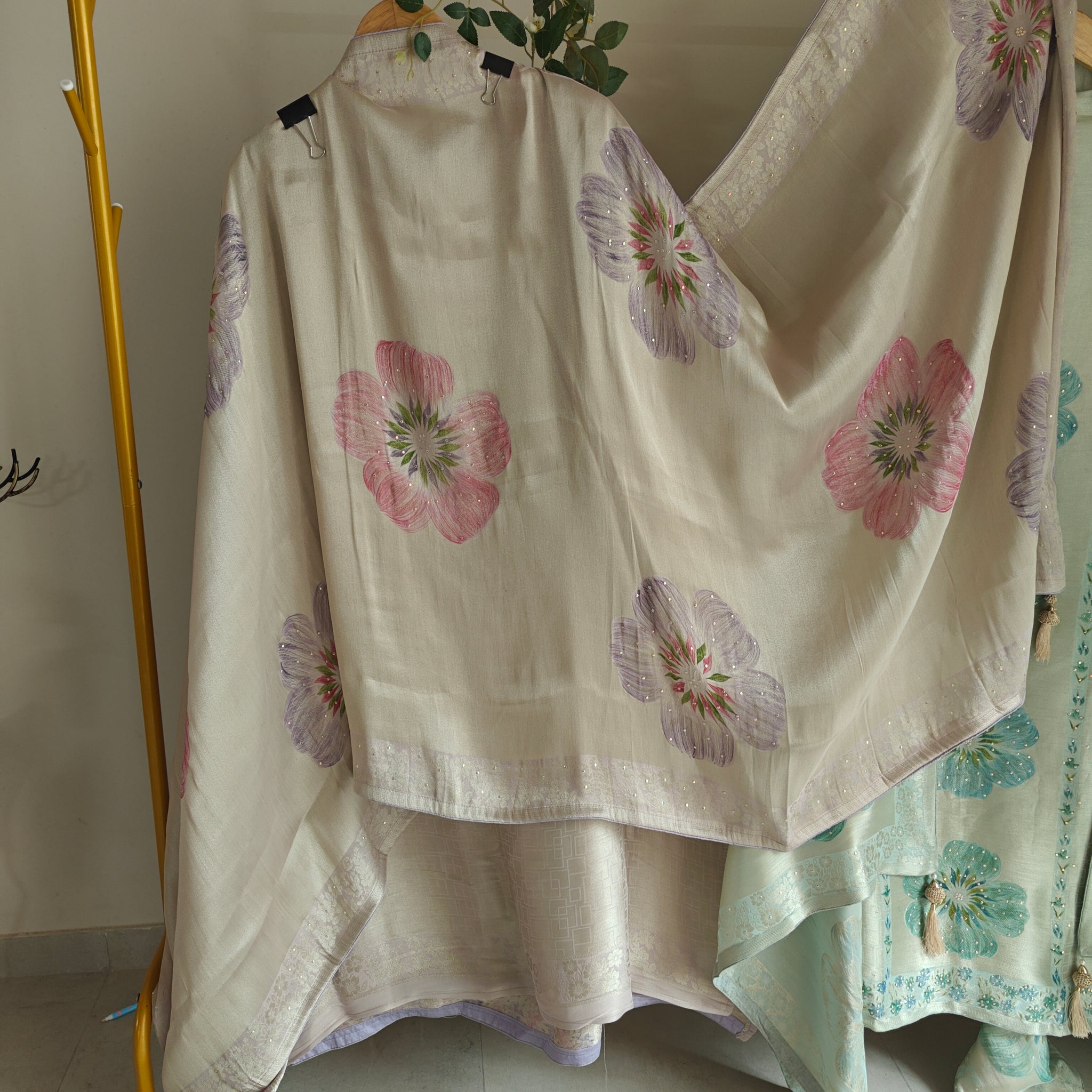 Bhagalpuri Silk in Lavender Dress material - Unstitched collections