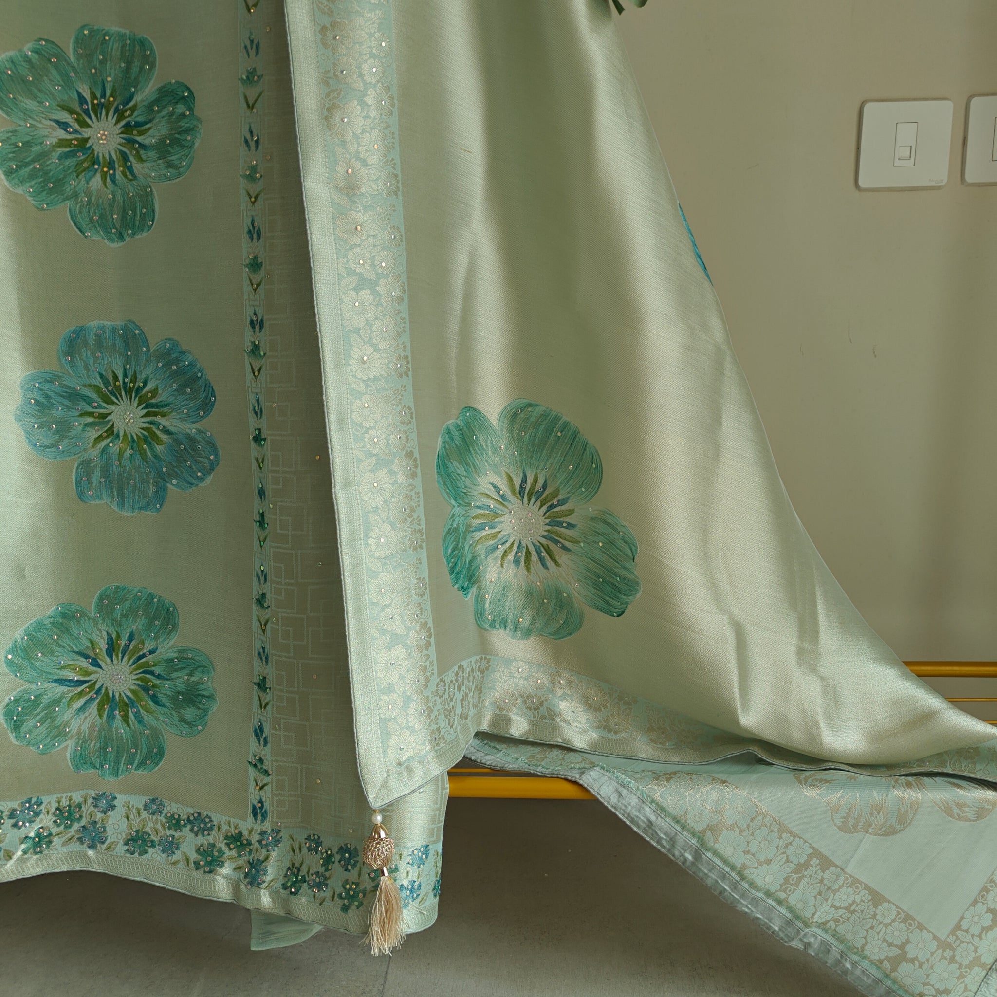 Bhagalpuri Silk in Bluish Dress material - Unstitched collections